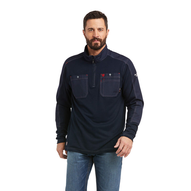 Ariat Hemden Herren - Fr Duralight 1/4 Zip Work Navy ( RUBZV-9705 )